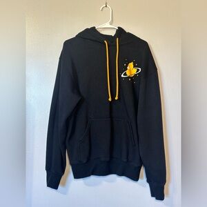 Five Hills Men’s Sz Med Black Drawstring Quackity Planet Duck Pullover Hoodie